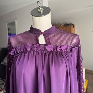 Elegant Purple long dress with Sequin Details